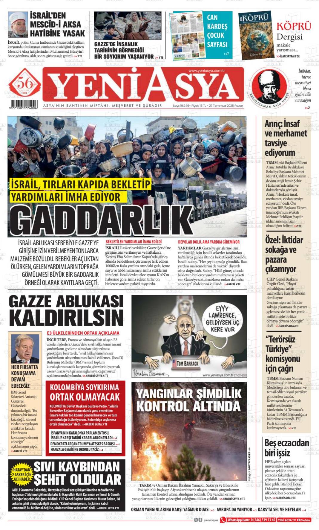 Gazeteler bugün ne yazdı? İşte 28 Temmuz gazete manşetleri... 15